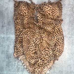 Shade & Shore Leopard Print One Piece Swimsuit
